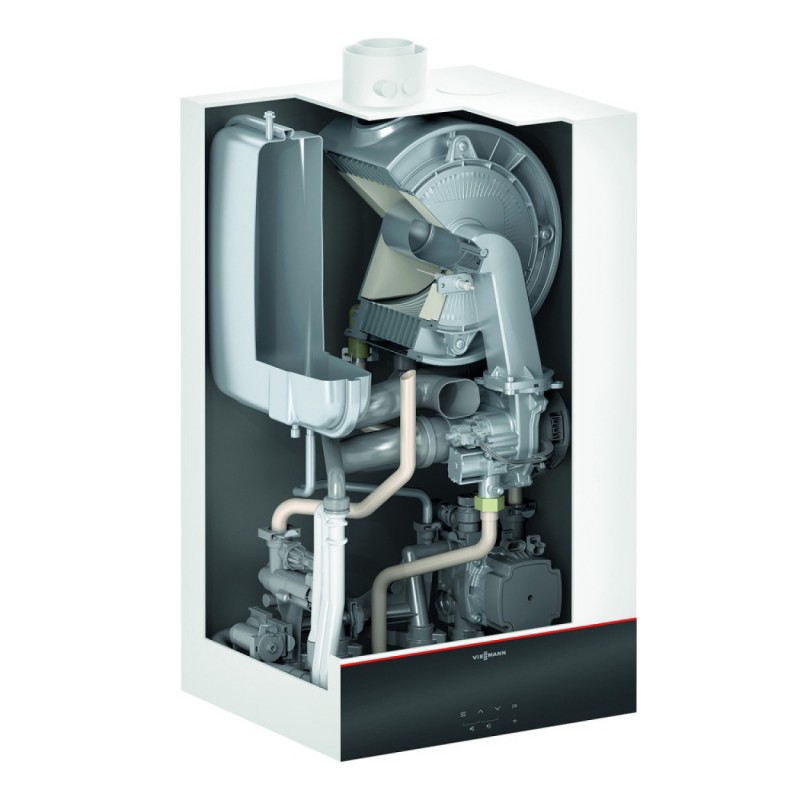 Poza Centrala termica pe gaz in condensatie VIESSMANN Vitodens 100-W 25 Kw, kit evacuare inclus cu boiler Vitocell, monovalent de 200 litri